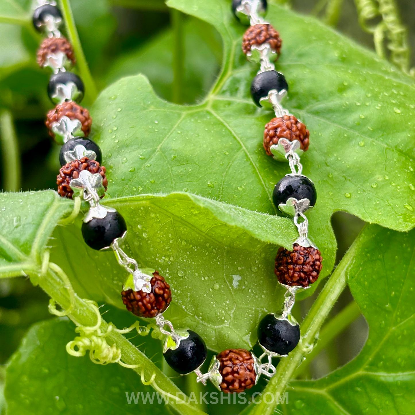 Silver Plated Rudraksha Karungali Mala