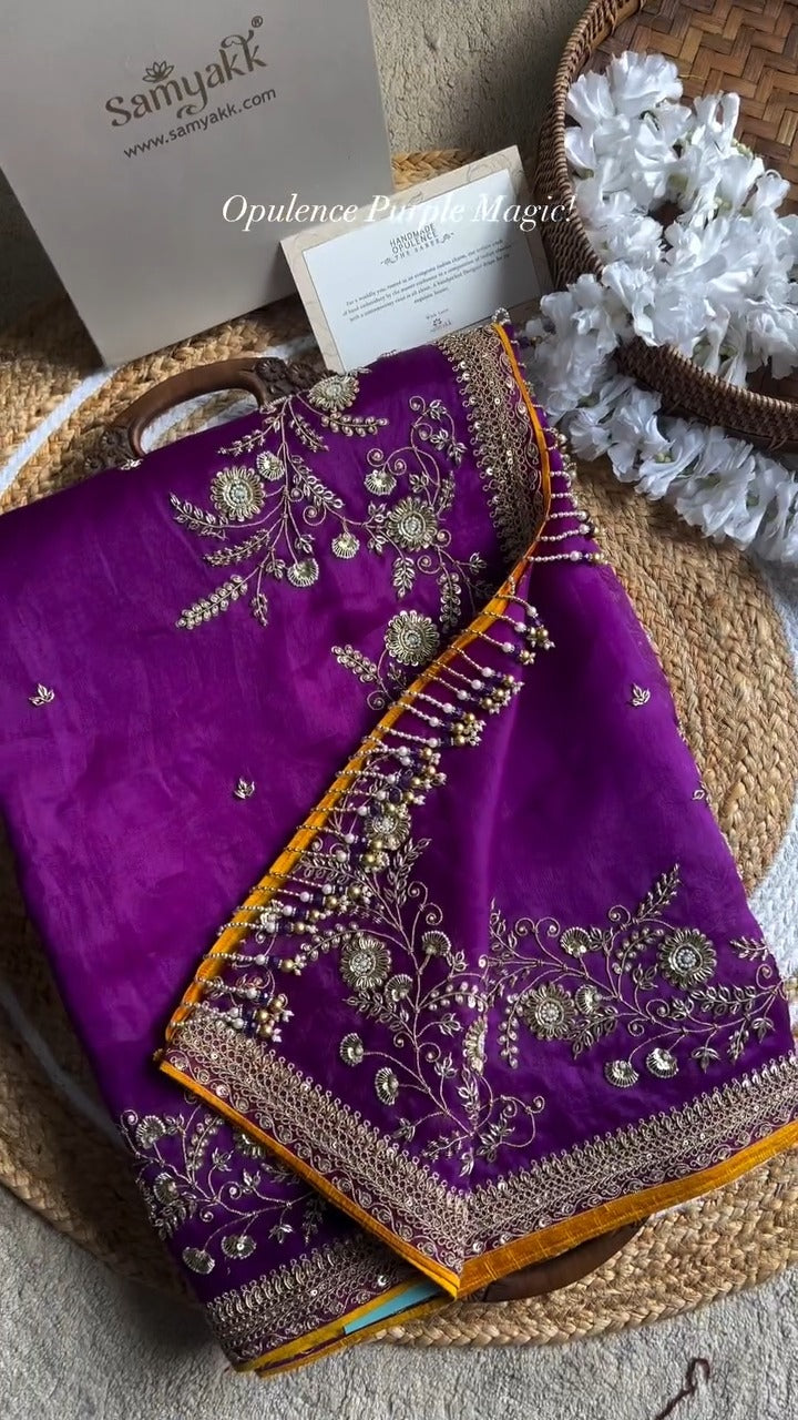 Purple Luminescence Banarasi Saree 💜✨