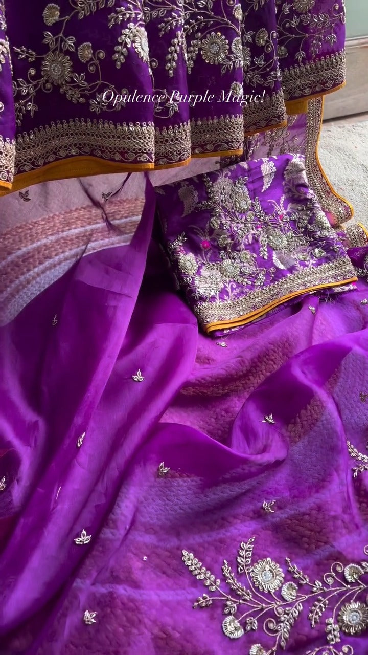Purple Luminescence Banarasi Saree 💜✨
