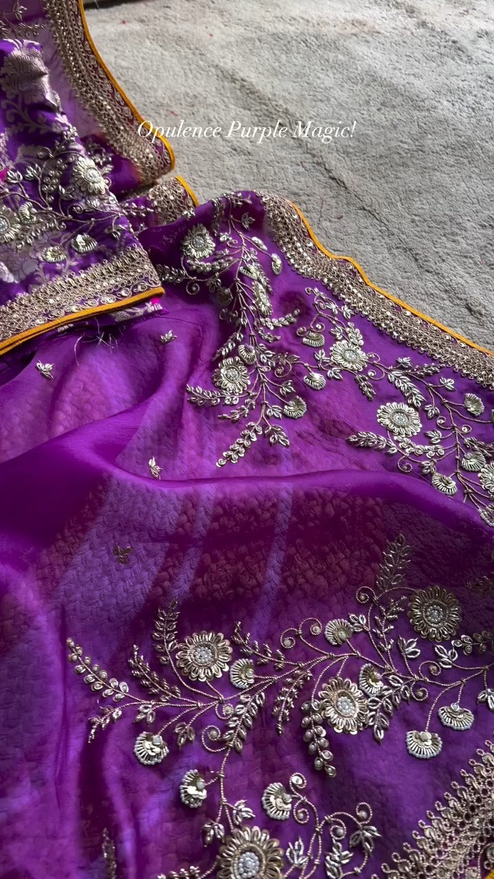 Purple Luminescence Banarasi Saree 💜✨