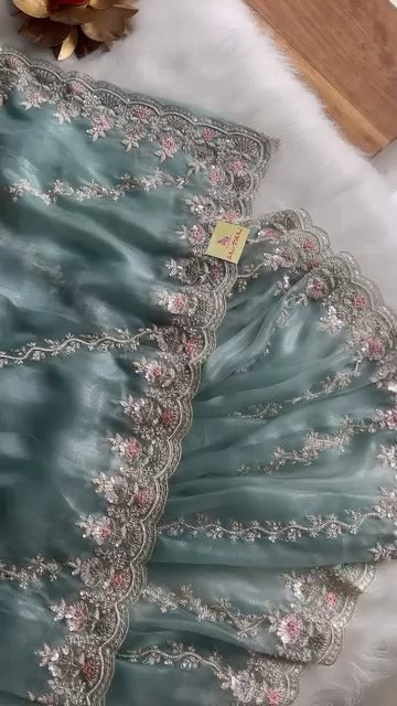 Sajdhaj Organza Pure Banarasi Saree 🌟✨