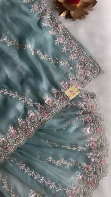 Sajdhaj Organza Pure Banarasi Saree 🌟✨