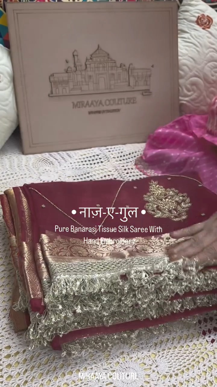 Naaz-e-Gul Banarasi Tissue Silk Saree 🌸✨
