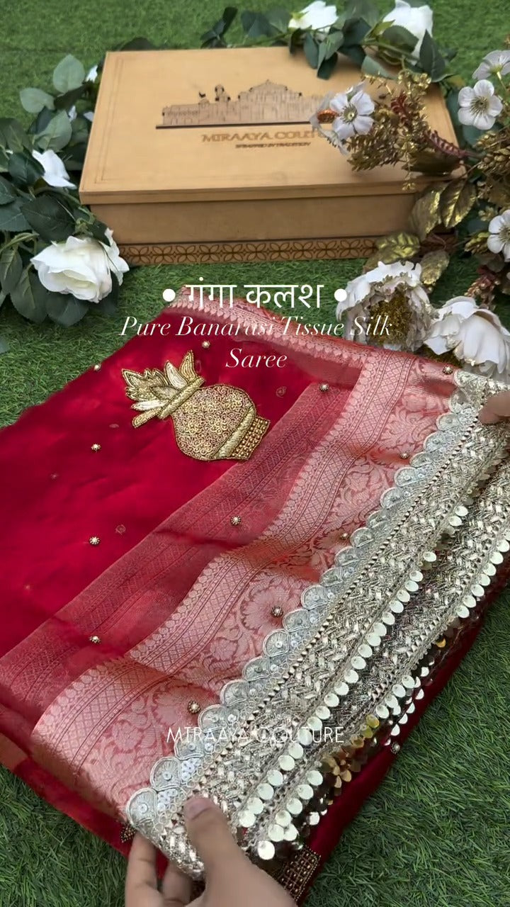Ganga Kalash Elegance Pure Banarasi Saree 🌊✨