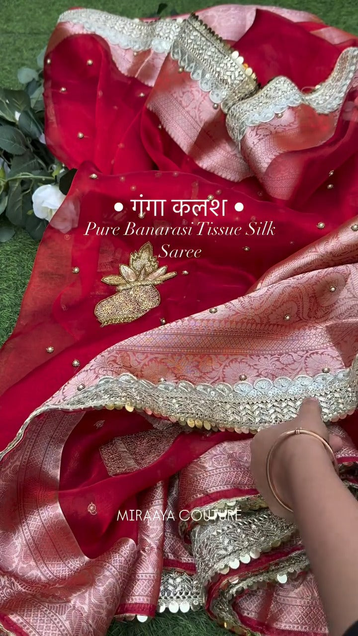 Ganga Kalash Elegance Pure Banarasi Saree 🌊✨
