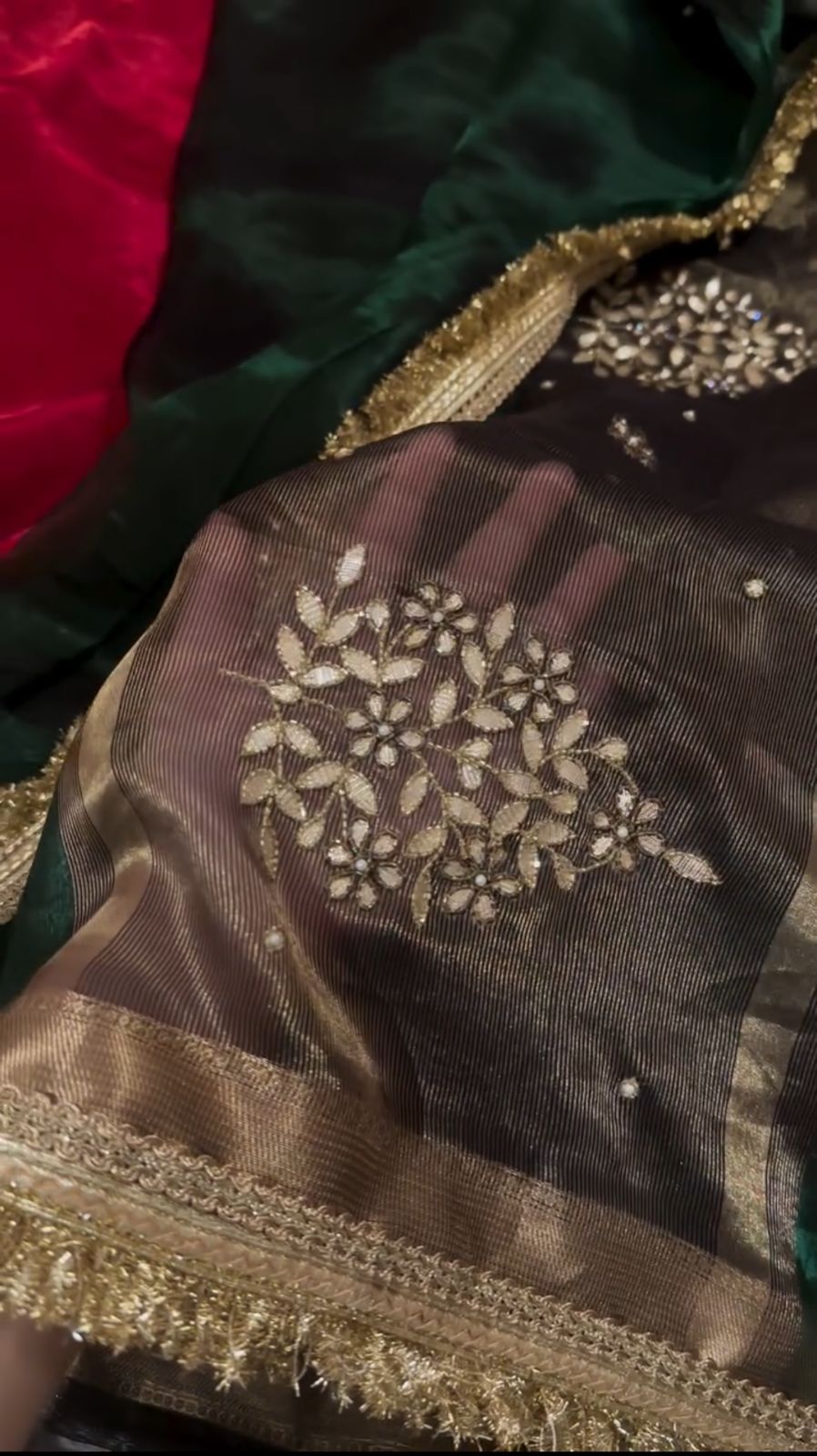 Dark Green Pure Tissue Silk Banarasi Saree 🔥✨