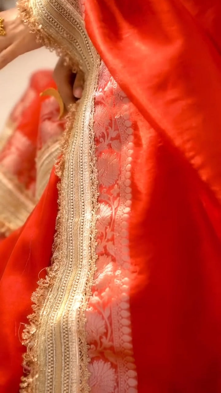 Traditional Banarasi Brocade Saree with Zari Work
