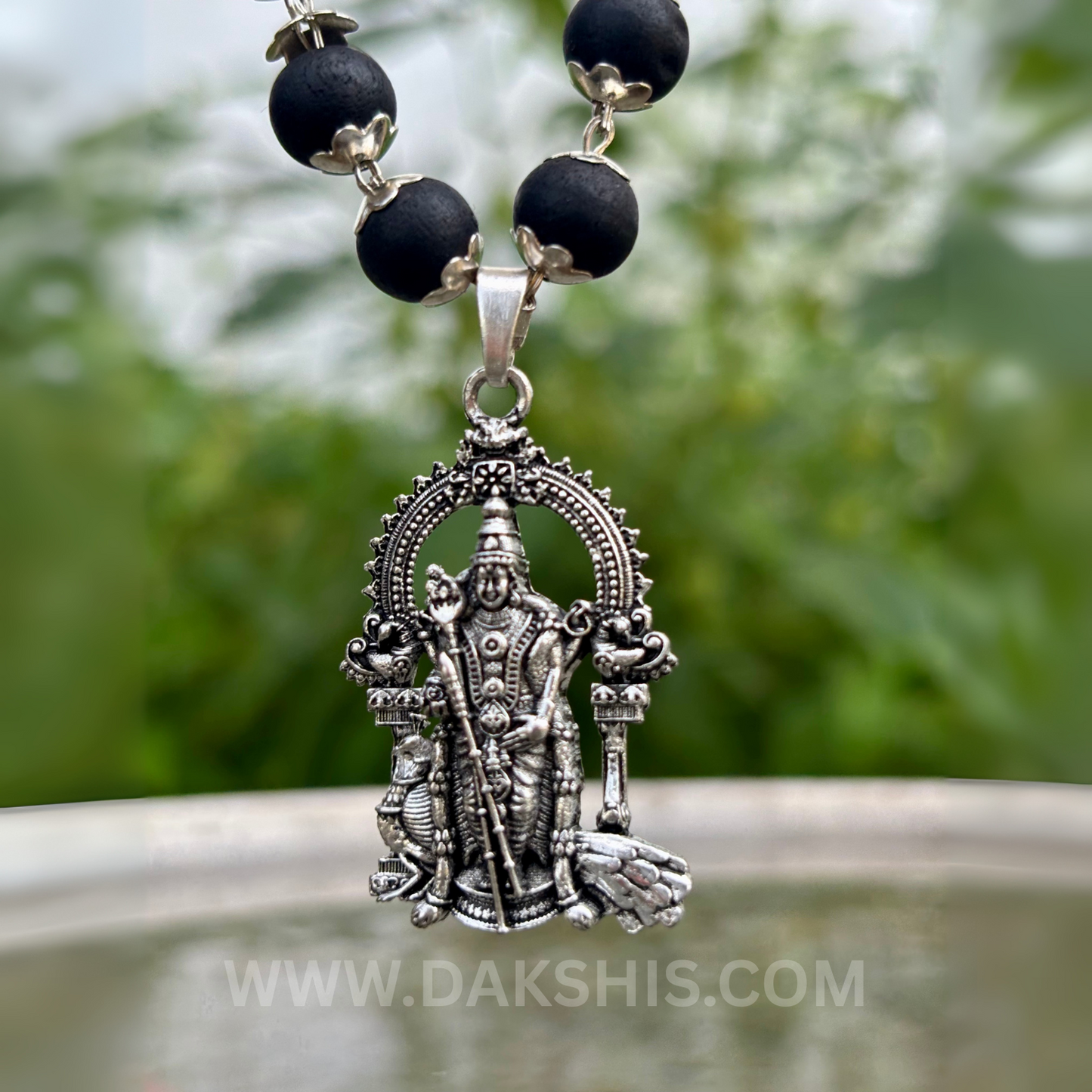 Karungali Malai with Silver Murugan Pendant