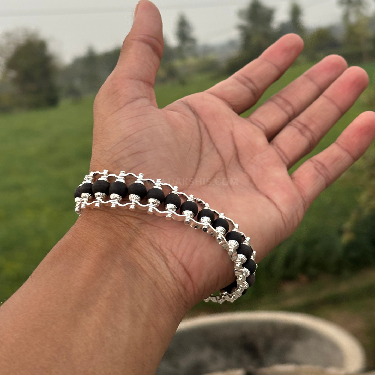 Silver Plated Karungali Bracelet