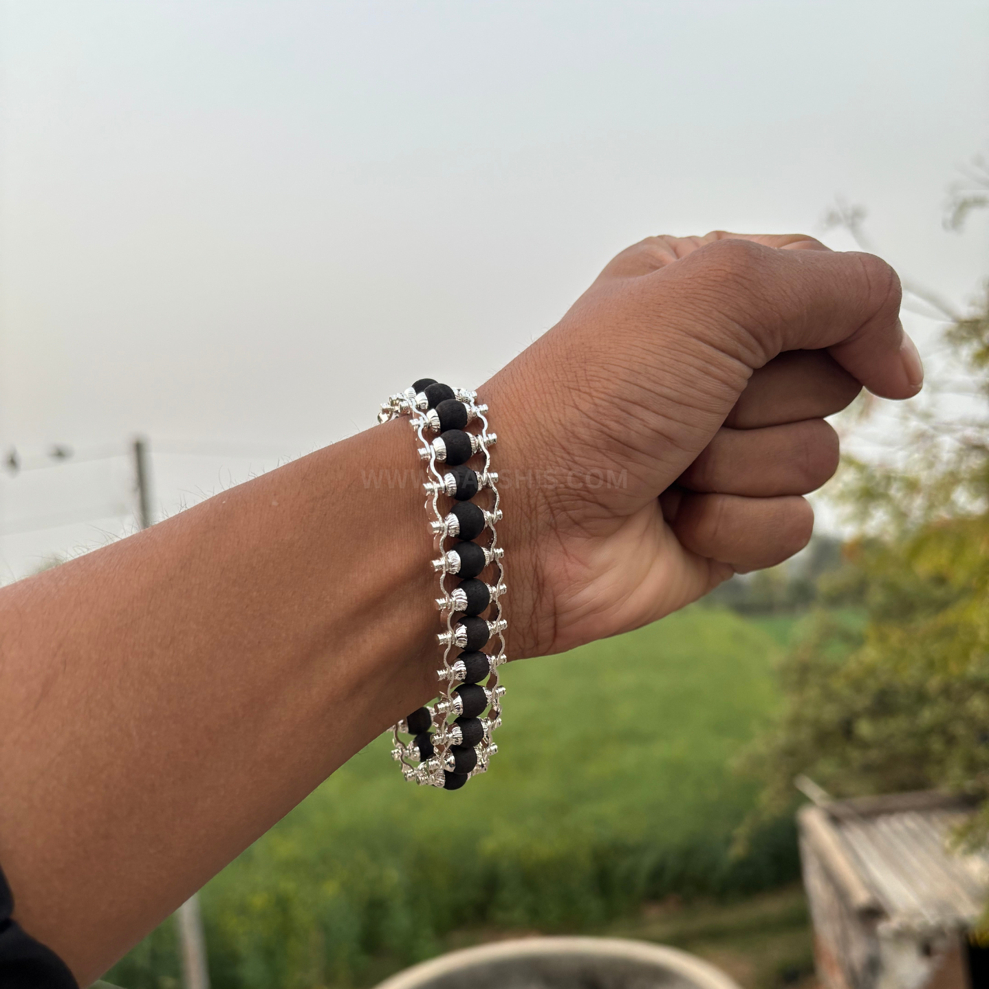 Silver Plated Karungali Bracelet