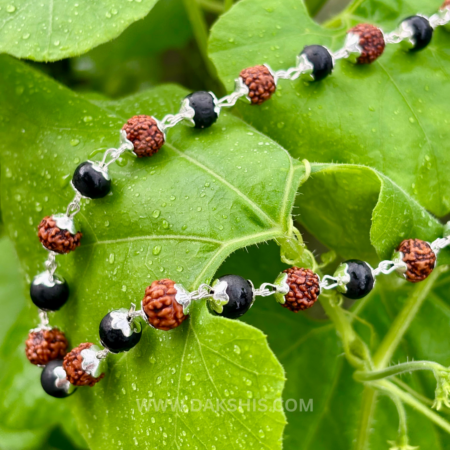 Silver Plated Rudraksha Karungali Mala