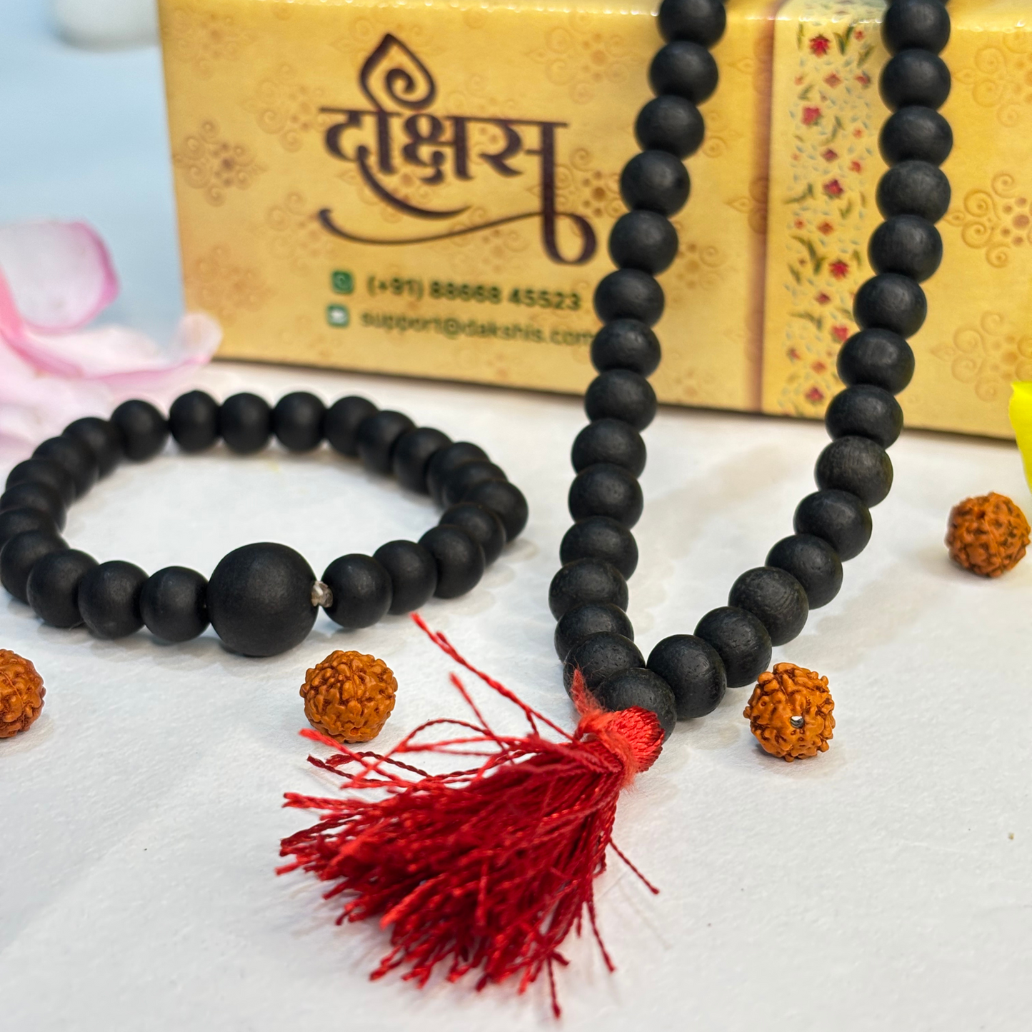 Karungali Jaap Mala & Bracelet Combo