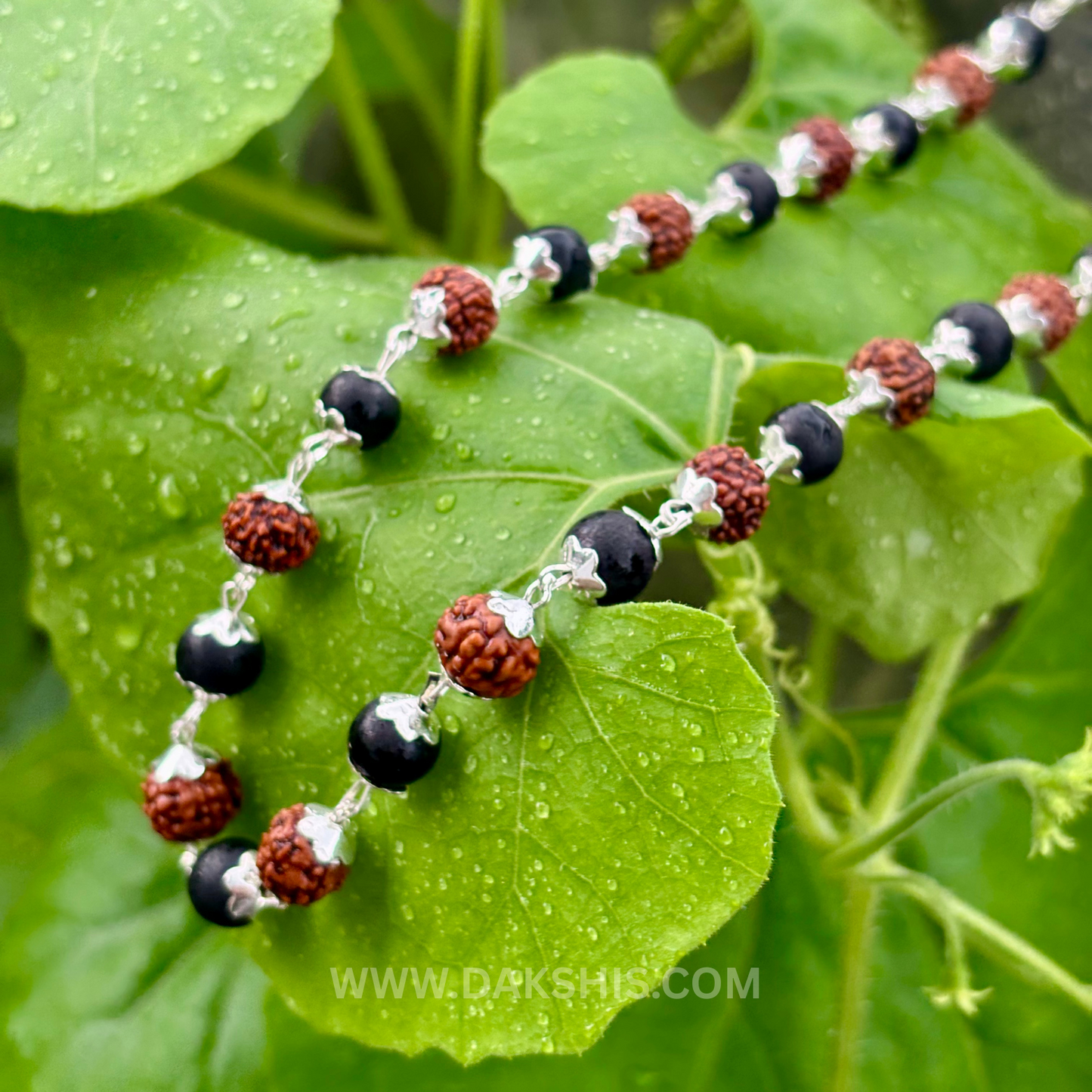 Silver Plated Rudraksha Karungali Mala
