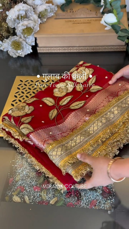 Gulab Raat Elegance Pure Banarasi Saree 🌹✨