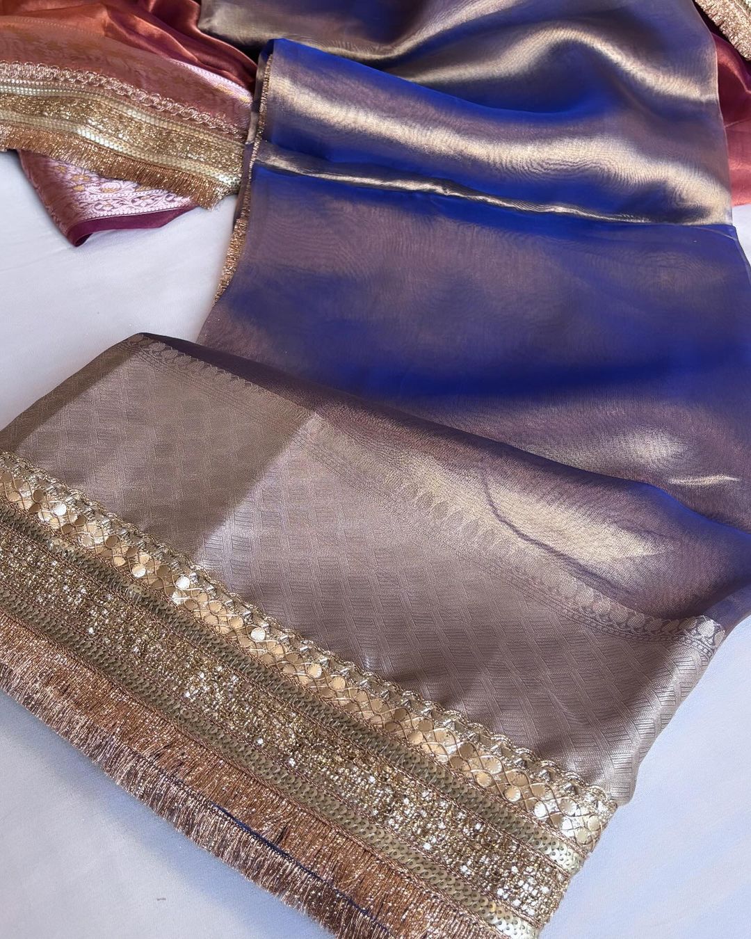Diamond Tissue Silk Pure Banarasi Tissue Silk Kadhwa Handwoven Saree ✨💎