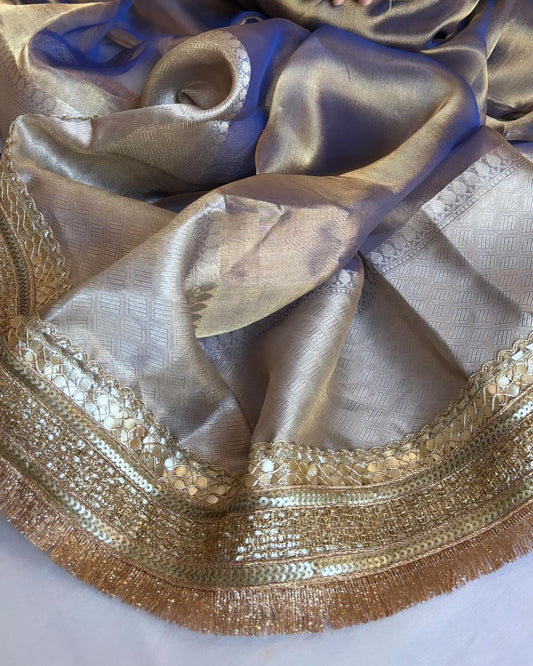 Diamond Tissue Silk Pure Banarasi Tissue Silk Kadhwa Handwoven Saree ✨💎