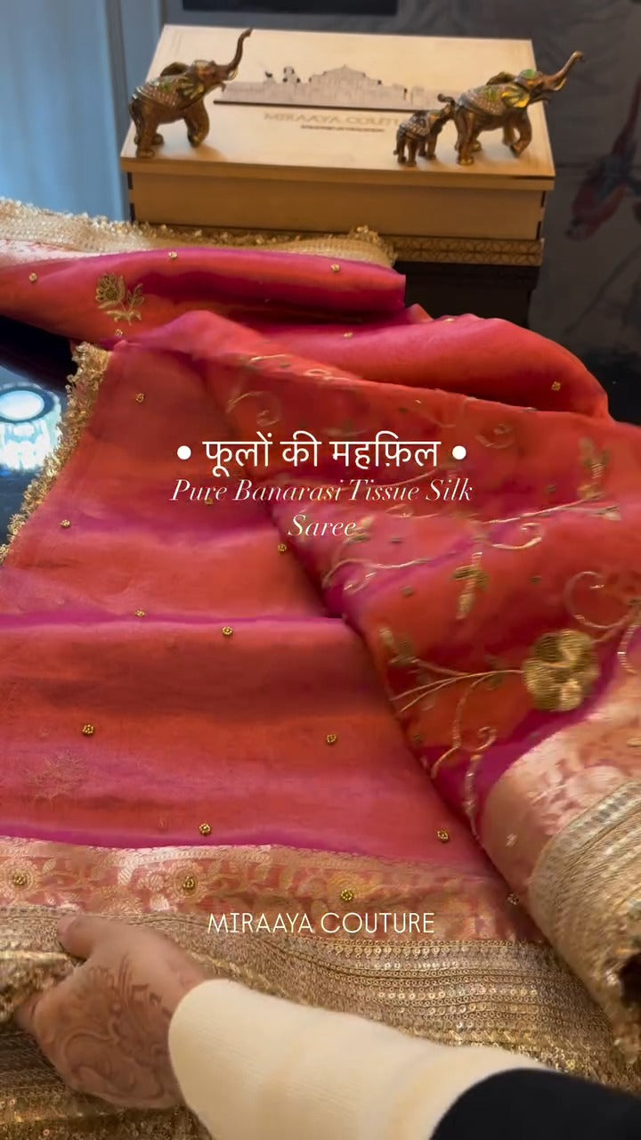 Phoolon Ki Mehfil Elegance Pure Banarasi Saree 🌸✨