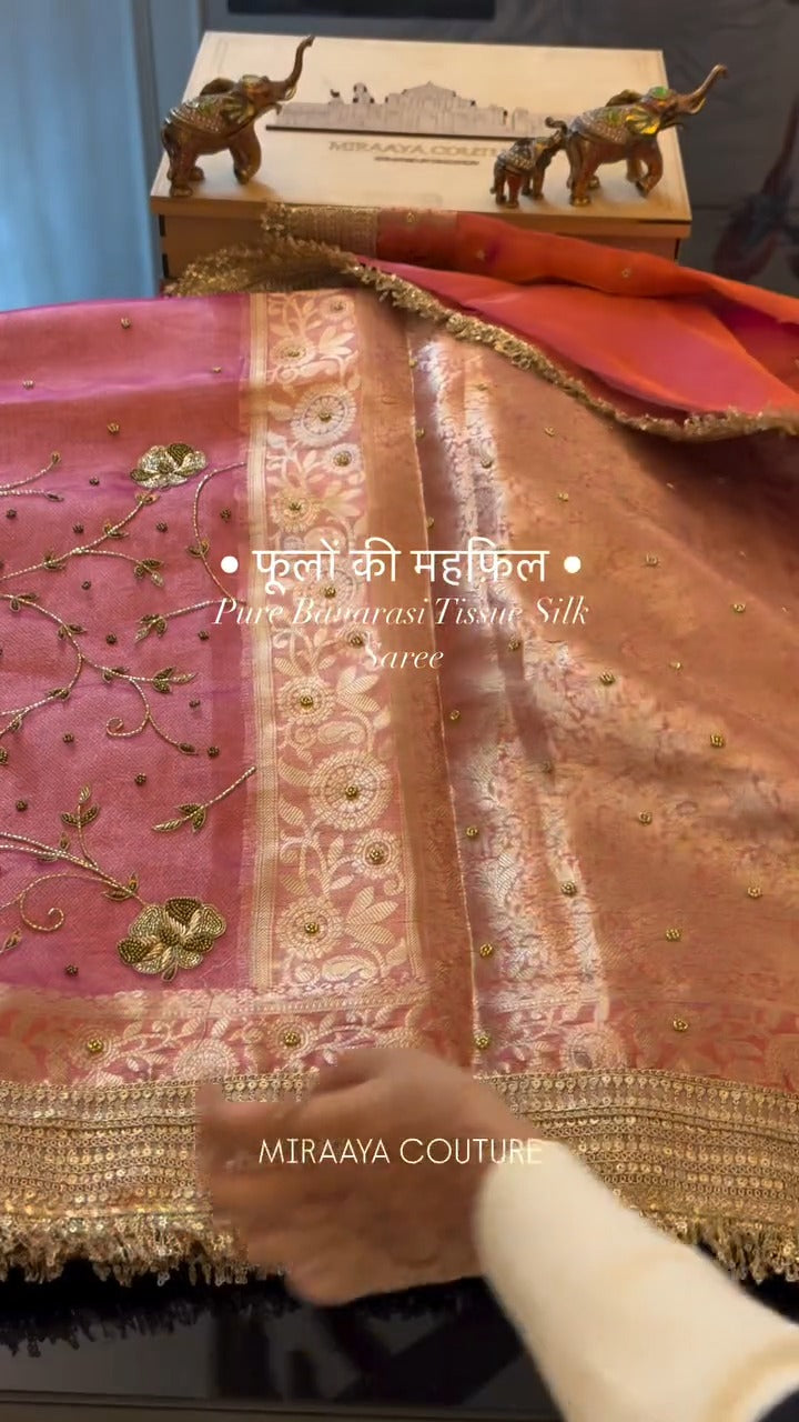 Phoolon Ki Mehfil Elegance Pure Banarasi Saree 🌸✨